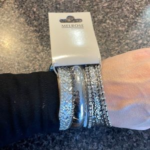 Silver-colored bracelet set